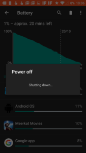 The battery finally empty