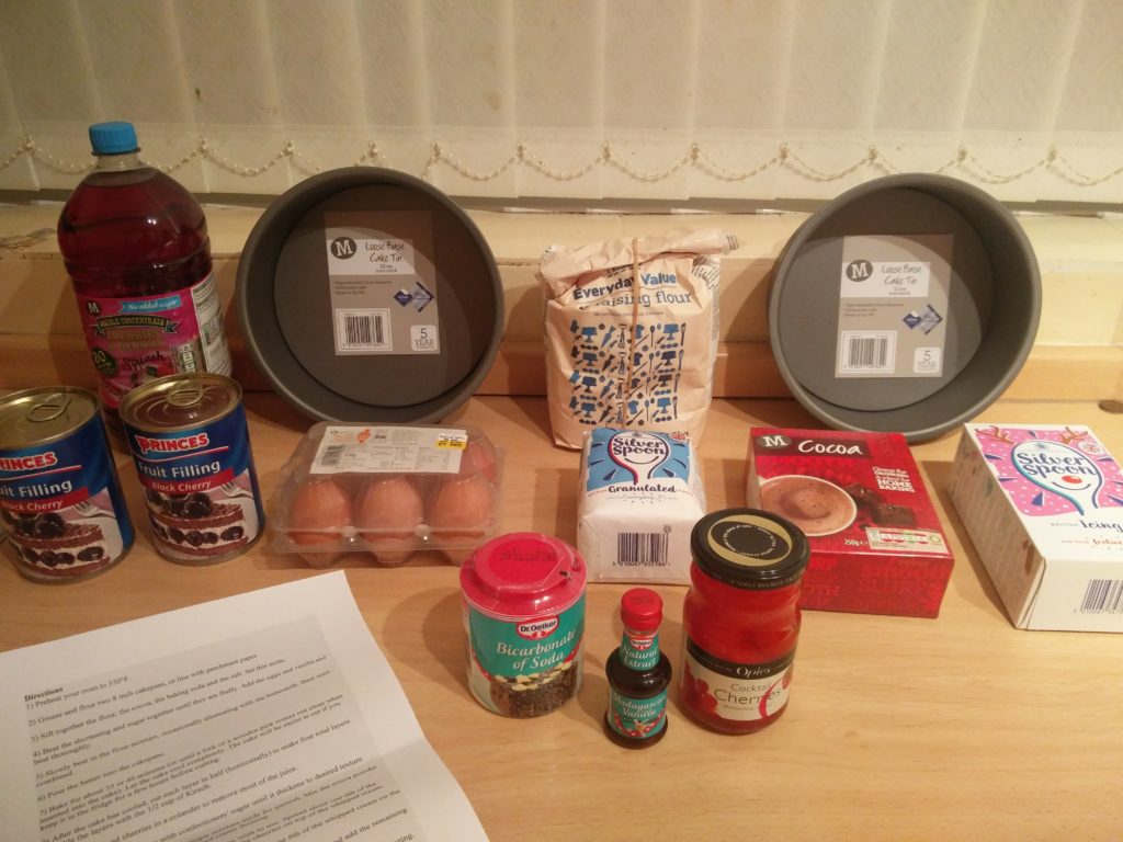 A selection of ingredients that were to go into the Portal Cake
