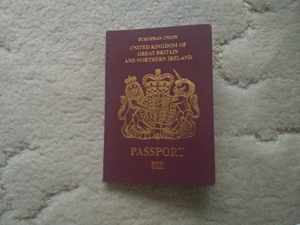 The cover of my new passport