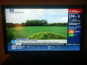 The Weather Channel showing Cape Fear and Cape Lookout