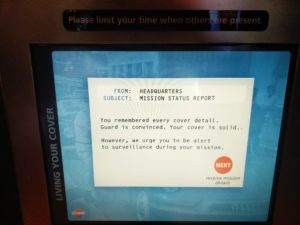 A screen showing that I had successfully passed interrogation