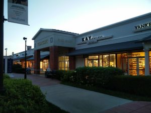 The outside of the food court building