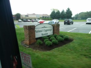 The sign to the entrance to the National Cryptologic Museum