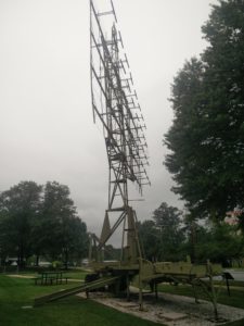 One of the antennas outside the museum to pick pick up radio signals
