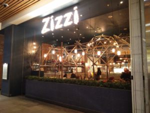 The sign and entrance to the Zizzi restaurant