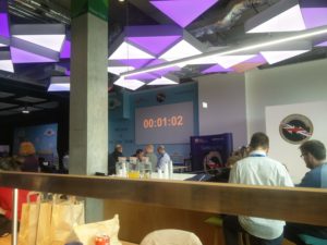 The countdown timer showing just over a minute remaining of the competition